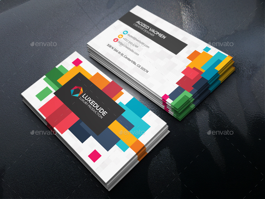 Color Business Card Print Templates Graphicriver